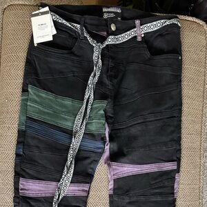 Lifted Anchors Borg Multicolor Patch Bootcut Jeans Sz 34